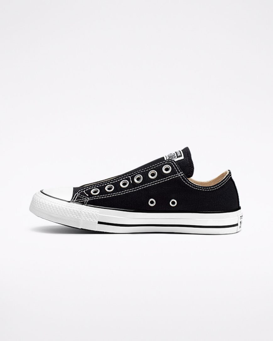 Pantofi Slip On Barbati Converse Chuck Taylor All Star Negrii Albi Negrii | RO QUZN0591